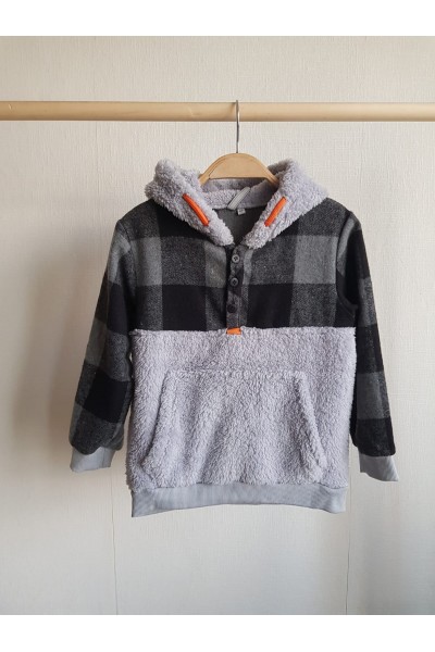 * 5-16 Yaş Erkek Çocuk Polar Sweatshirt - Gri