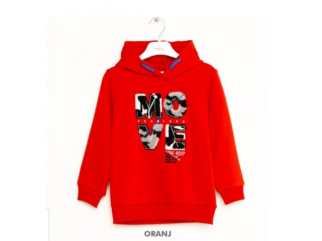 * 5-16 Yaş Erkek Çocuk Kpüşonlu Sweatshirt - Oranj