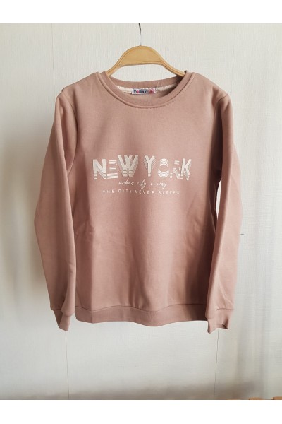 * 9-14 Yaş Erkek Çocuk New York Sweat - Vizon