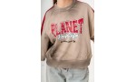 * 9-15 Yaş Kız Çocuk Planet Batik Sweatshirt - Haki 