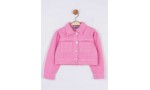 4-8 Yaş Kız Çocuk Pembe Denim Ceket