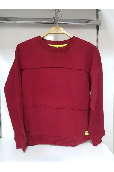 * 5-14 Yaş Erkek Çocuk Basic Sweat - Bordo