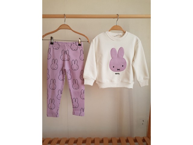 * 2-8 Yaş Kız Çocuk Miffy Taytlı Takım - Lila