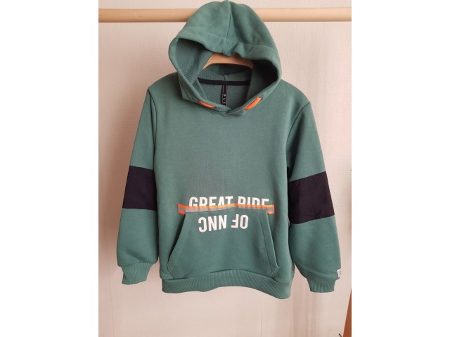 * 5-16 Yaş Erkek Çocuk Kanguru Cepli Kapüşonlu Sweatshirt