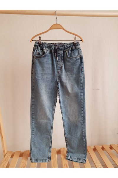 7-15 Yaş Erkek Çocuk Beli Lastikli Denim Jean