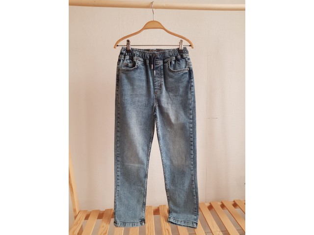 7-15 Yaş Erkek Çocuk Beli Lastikli Denim Jean