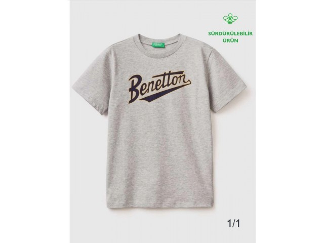 - 6-14 Yaş Erkek Çocuk Benetton Logolu Tshirt